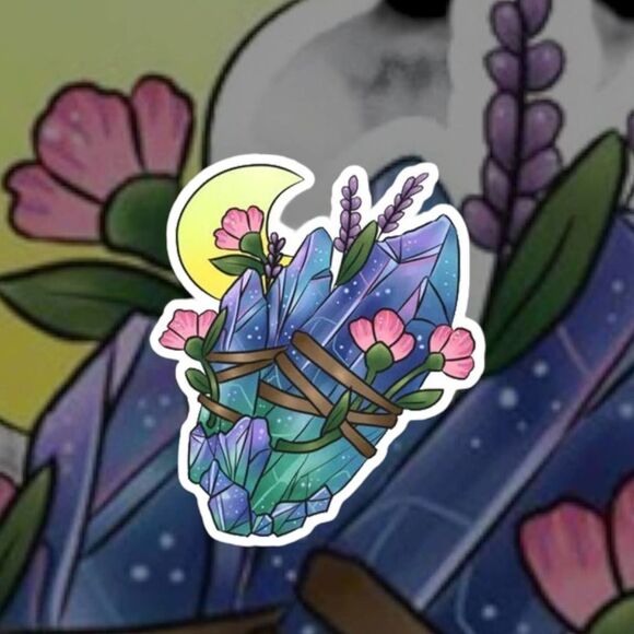 Floral CrystalSmudge Stick Sticker Pack Of 3 - Picture 1 of 1